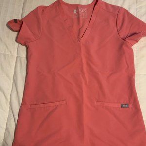 Figs Casma XS Breast Cancer Pink Scrub Top